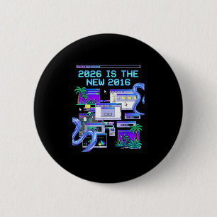 Badge Rond 5 Cm L'esthétique de l'ordinateur pixel Vaporwave 2016
