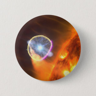 Badge Rond 5 Cm L'Étoile Naine Blanche Du Cygni V407