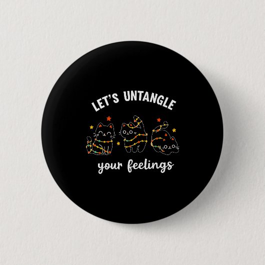Badge Rond 5 Cm Let's Untangle Your Feelings School Counselor Chri (Devant)