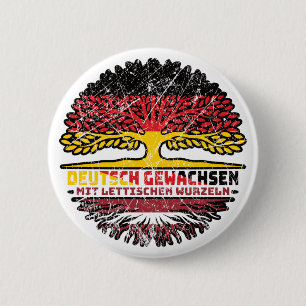 Badge Rond 5 Cm Lettonie Letton Allemand Allemagne Arbre Racine