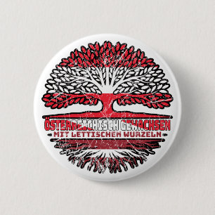 Badge Rond 5 Cm Lettonie letton Autriche Arbre