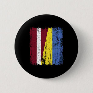 Badge Rond 5 Cm Lettonie Ukraine Demi-drapeau Patrimoine letton uk