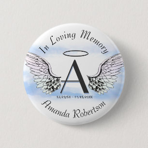 Badge Rond 5 Cm Lettre A   Ajouter un nom   Mémorial
