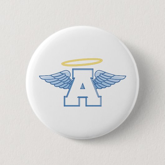Badge Rond 5 Cm Lettre ailée A (Devant)