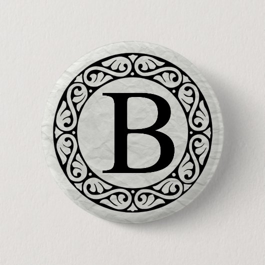 Badge Rond 5 Cm LETTRE Alphabet GRECQUE BÉTA (Devant)