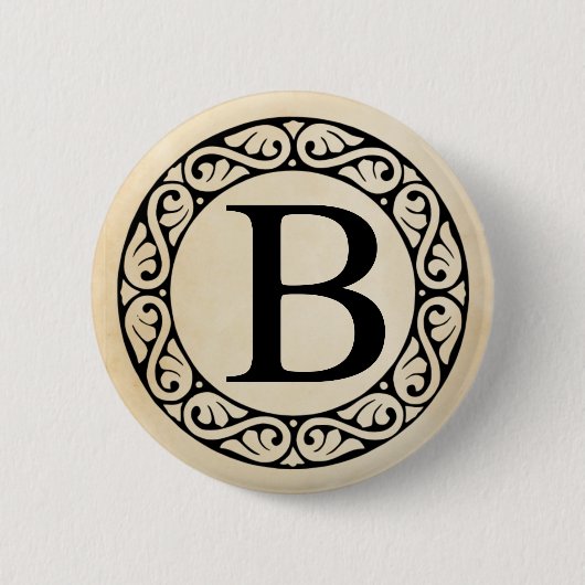 Badge Rond 5 Cm LETTRE Alphabet GRECQUE BÉTA (Devant)