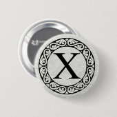 Badge Rond 5 Cm LETTRE AlphabET GRECQUE CHI (Devant & derrière)