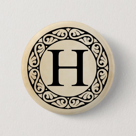 Badge Rond 5 Cm LETTRE AlphabET GRECQUE ETA (Devant)