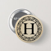 Badge Rond 5 Cm LETTRE AlphabET GRECQUE ETA (Devant & derrière)