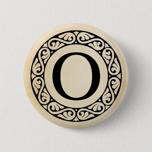 Badge Rond 5 Cm LETTRE AlphabET GRECQUE Omicron (Devant)