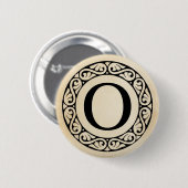 Badge Rond 5 Cm LETTRE AlphabET GRECQUE Omicron (Devant & derrière)