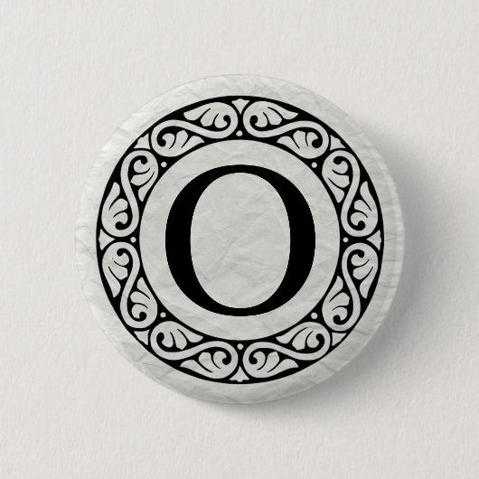 Badge Rond 5 Cm LETTRE AlphabET GRECQUE Omicron (Devant)