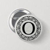 Badge Rond 5 Cm LETTRE AlphabET GRECQUE Omicron (Devant & derrière)