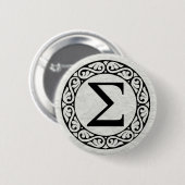 Badge Rond 5 Cm LETTRE AlphabET GRECQUE Sigma (Devant & derrière)