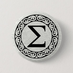 Badge Rond 5 Cm LETTRE AlphabET GRECQUE Sigma