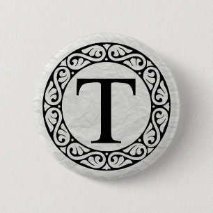 Badge Rond 5 Cm LETTRE AlphabET GRECQUE TAU