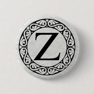 Badge Rond 5 Cm LETTRE AlphabET GRECQUE ZETTA