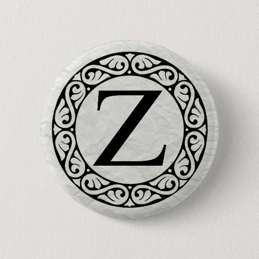 Badge Rond 5 Cm LETTRE AlphabET GRECQUE ZETTA (Devant)