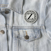 Badge Rond 5 Cm LETTRE AlphabET GRECQUE ZETTA (En situation)