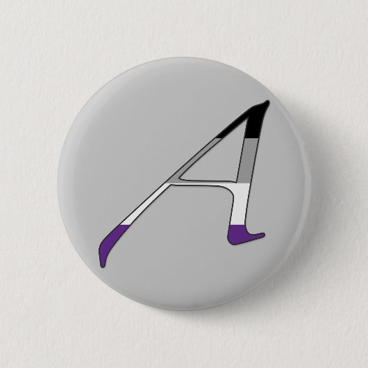 Badge Rond 5 Cm Lettre asexuelle A de "écarlate" de fierté (Devant)