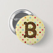 Badge Rond 5 Cm Lettre B (Devant & derrière)
