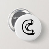 Badge Rond 5 Cm Lettre C (Devant & derrière)