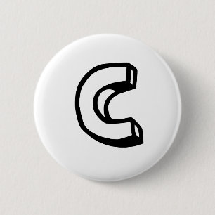 Badge Rond 5 Cm Lettre C