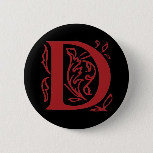 Badge Rond 5 Cm Lettre D (Devant)