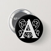 Badge Rond 5 Cm Lettre de fantaisie A (Devant & derrière)