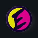 BADGE ROND 5 CM LETTRE DE MONOGRAMME RÉTRO E<br><div class="desc">Lettre monogramme rétro E.</div>