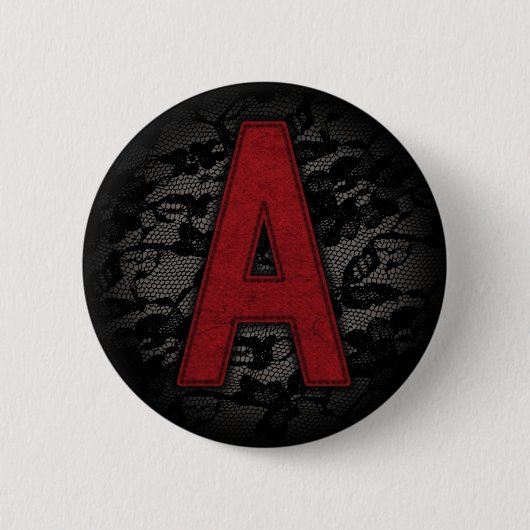 Badge Rond 5 Cm Lettre d'écarlate A (Devant)