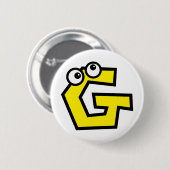 Badge Rond 5 Cm Lettre drôle G de monogramme (Devant & derrière)