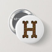 Badge Rond 5 Cm Lettre H (Devant & derrière)