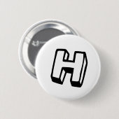 Badge Rond 5 Cm Lettre H (Devant & derrière)