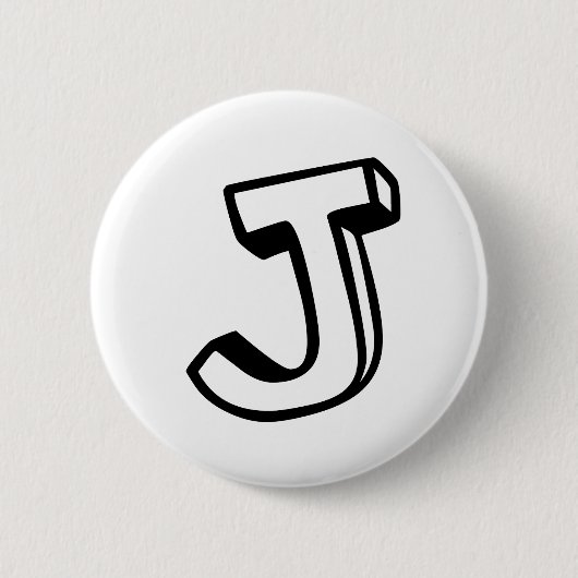 Badge Rond 5 Cm Lettre J (Devant)