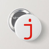 Badge Rond 5 Cm Lettre j (Devant & derrière)