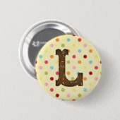 Badge Rond 5 Cm Lettre L (Devant & derrière)