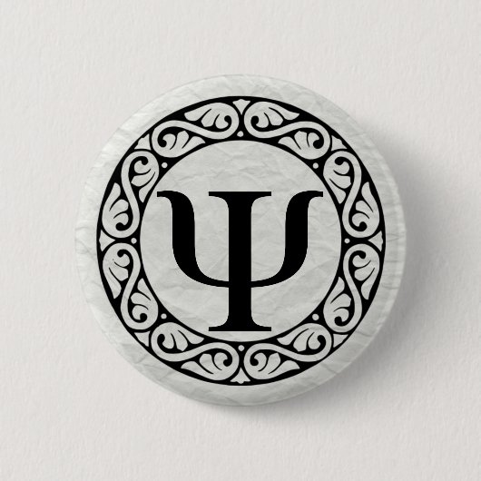 Badge Rond 5 Cm Lettre livre par pouce carré d'alphabet grec (Devant)