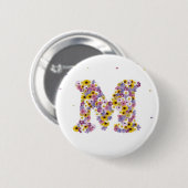 Badge Rond 5 Cm Lettre M (Devant & derrière)