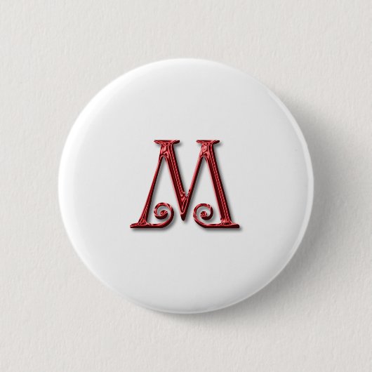Badge Rond 5 Cm Lettre M Monogramme (Devant)