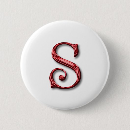 Badge Rond 5 Cm LETTRE MONOGRAPHIQUE S Fêtes Noël (Devant)