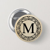 Badge Rond 5 Cm Lettre MU d'alphabet grec (Devant & derrière)