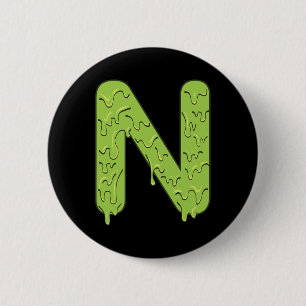 Badge Rond 5 Cm Lettre N Alphabet Initiales Costume d'Halloween En