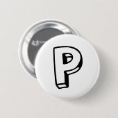 Badge Rond 5 Cm Lettre P (Devant & derrière)