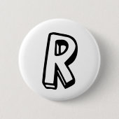 Badge Rond 5 Cm Lettre R (Devant)