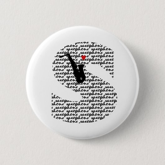Badge Rond 5 Cm LETTRE Saxophone S (Devant)
