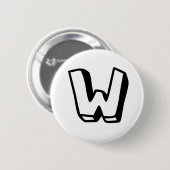 Badge Rond 5 Cm Lettre W (Devant & derrière)