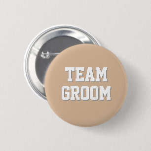 Badge Rond 5 Cm Lettres Athlétiques Équipe Marié Beige