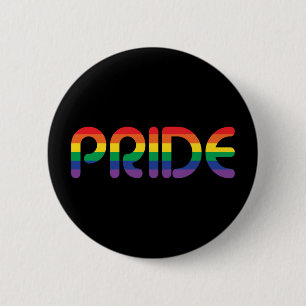 Badge Rond 5 Cm Lettres de ballon Rainbow Pride