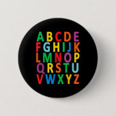 Badge Rond 5 Cm Lettres majuscules Alphabet Apprendre Abc Garçon F (Devant)